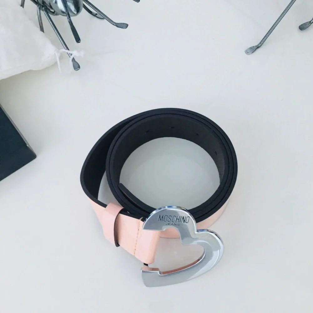MOSCHINO JEANS BELT PINK PATENT LEATHER WOMEN SIZE-100
